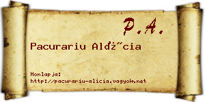 Pacurariu Alícia névjegykártya